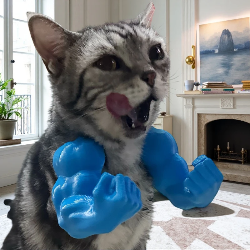 زي هالك آرم للحيوانات الأليفة - قلادة قطة مضحكة مطبوعة ثلاثية الأبعاد لمزحة ، دعامة صور بذراع عملاق أخضر قابل للتعديل