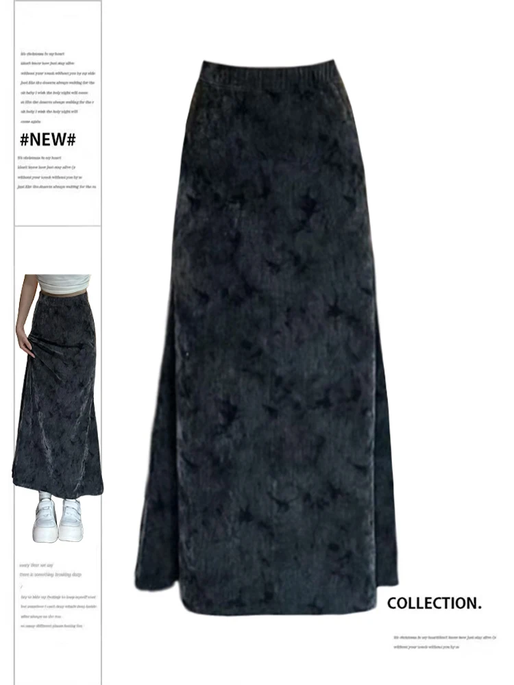 スカート KOLEAT Summer Air Cooling Slit Tuck Long Skirt BLACK Long Sk スカート KOLEAT Summer Air Cooling Slit Tuck Long Skirt