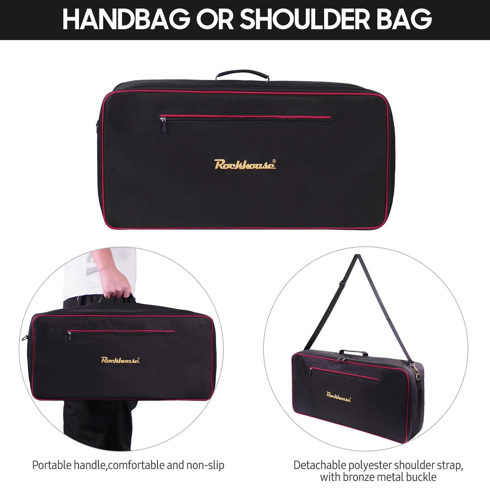 Guitar Pedal Board Carry Case Handbag Shoulder Bag Waterproof Oxford Cloth