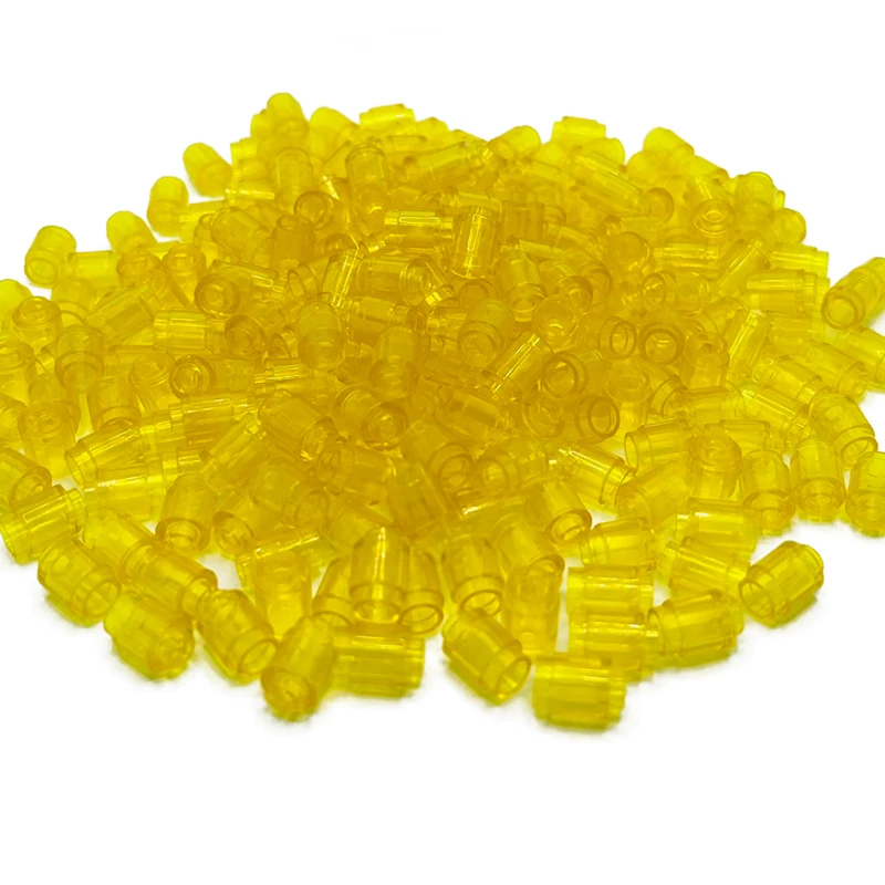 Transparent Brick 1x1 Round with Open Stud Colorful Building Block MOC Parts Toys For Children Compatible 3062/30068 100pcs/Lot 6
