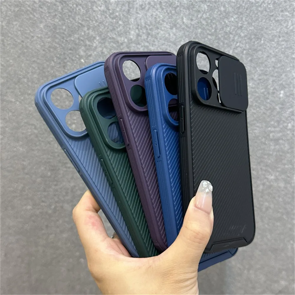 Luxury Slide Camera Magnetic Armor Case with Wireless Charging Capability