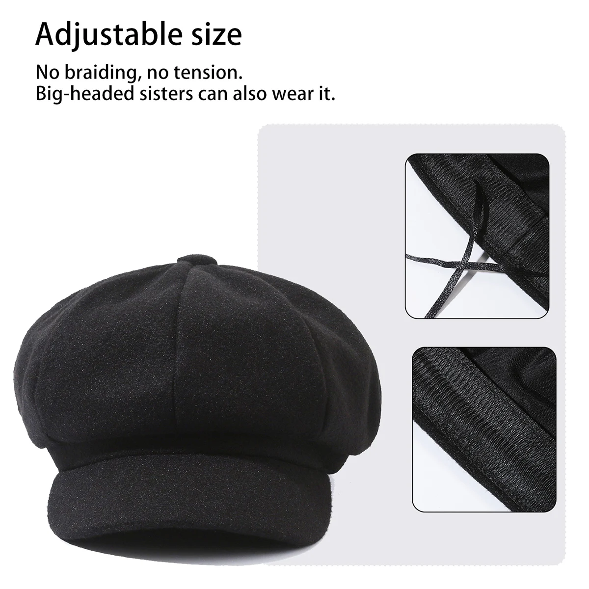 Forward Cap, Retro British-Style Peaked Cap, Korean-Style Painter's Hat, Trendy Beret for Men and Women, Fashionable Simple Octagonal Hat for Hiking and Trekking