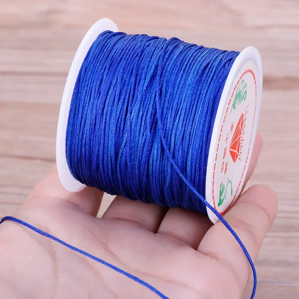 0.8mm 45M/Roll Nylon Cord Thread Chinese Knot Macrame Rattail Bracelet Braided String #255733 nylon cord macrame cord
