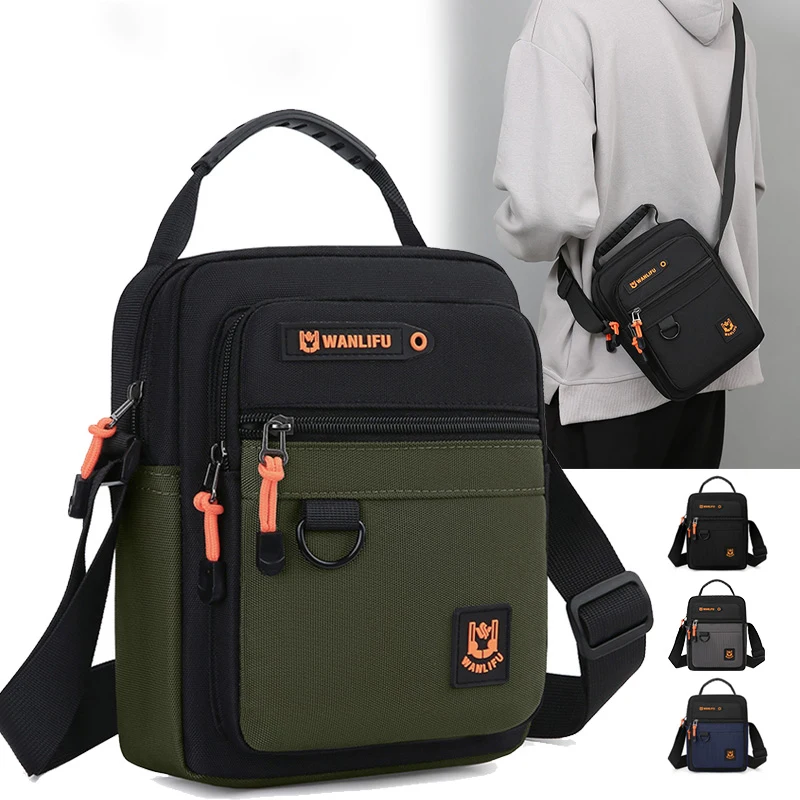 Men's crossbody bag with adjustable shoulder straps, multifunctional single shoulder bag for daily commuting, casual outdoor bag