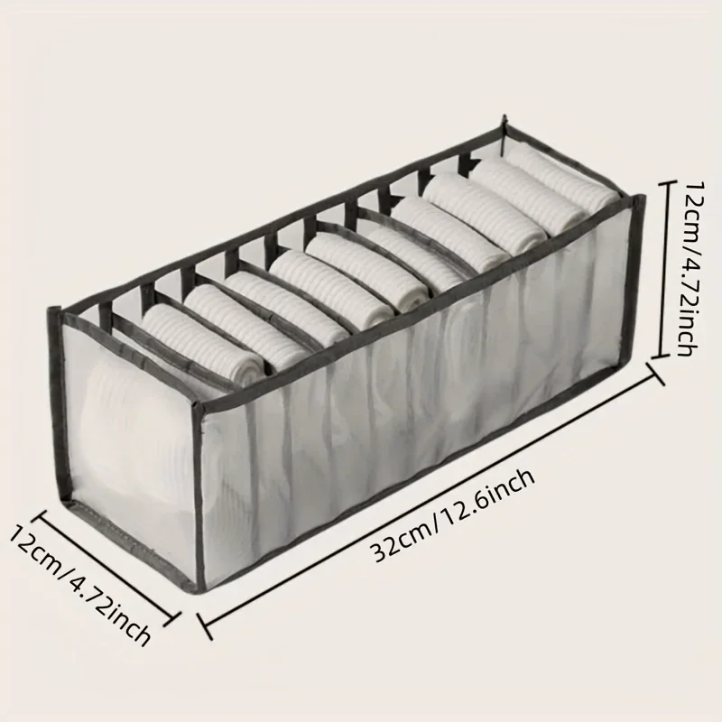 11 Grids Underwear Organizer, Fabric Socks Bra Divider Closet Storage Box for Household Underwear, Socks, Clothes, Stockings 2