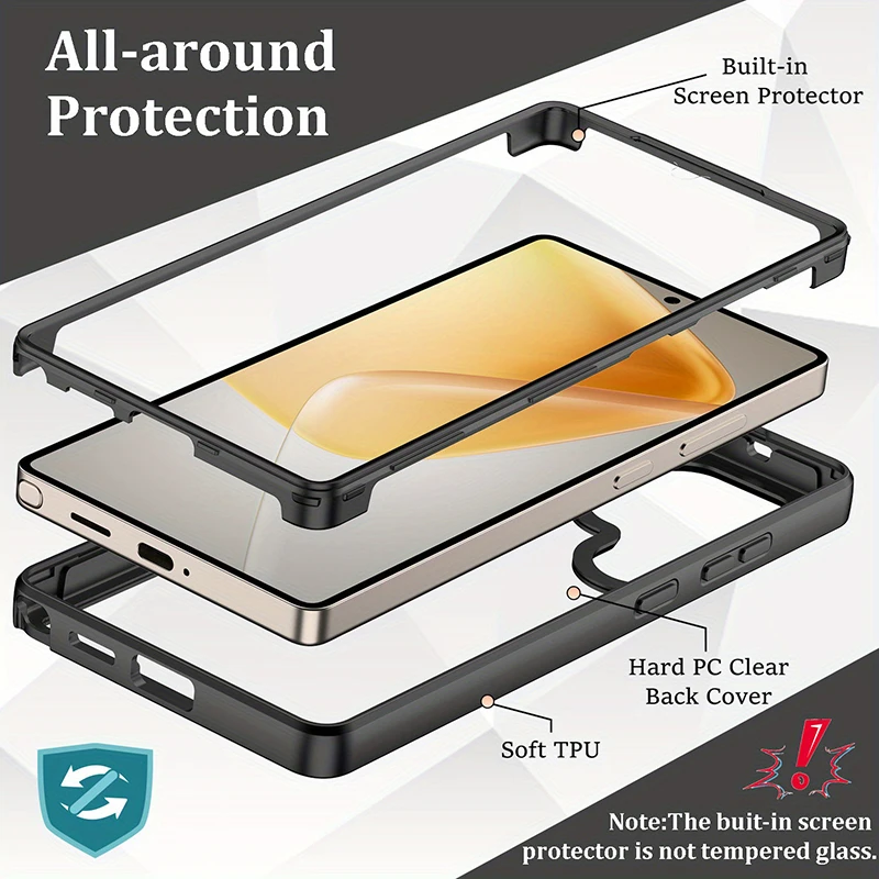 360° Full Body Shockproof Dual Layer Phone Case with Built-in Screen Protector