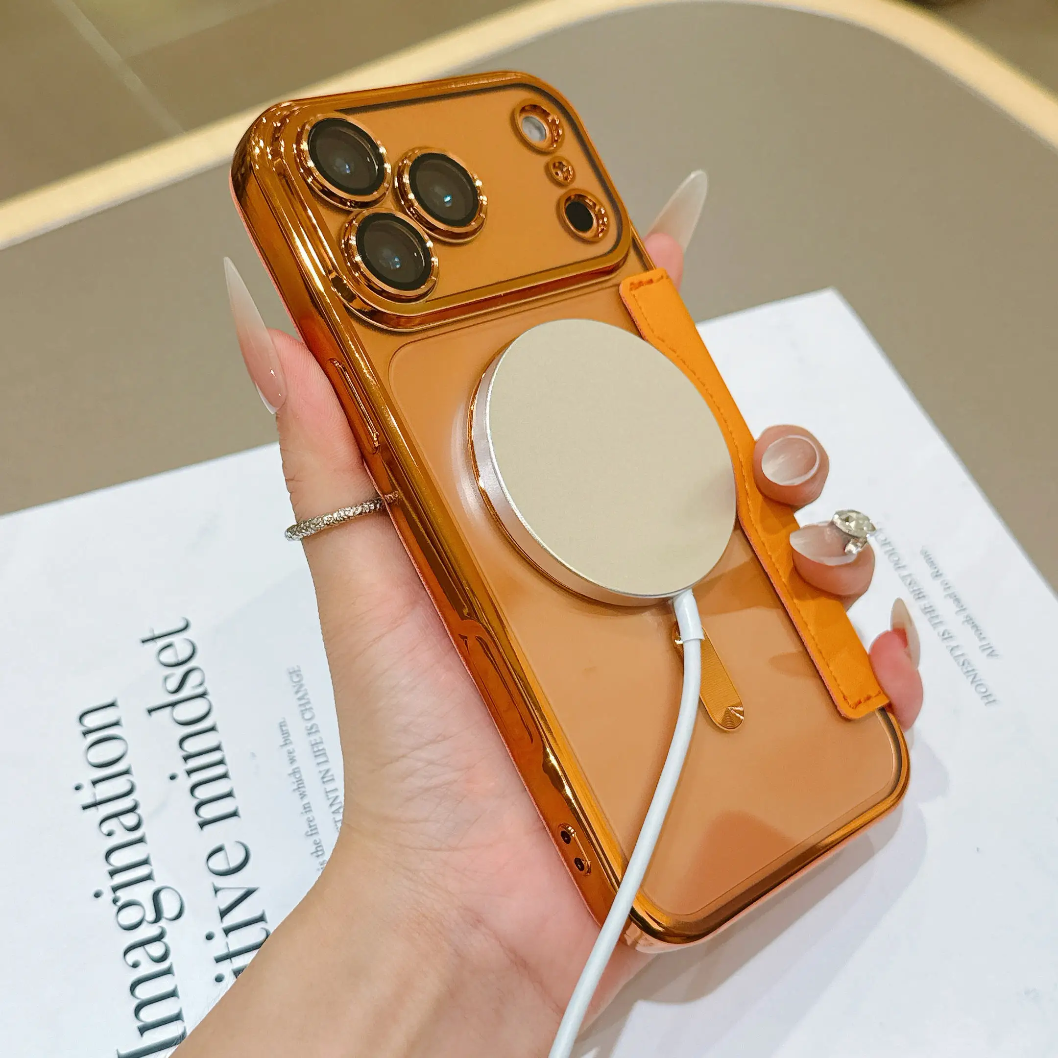 Elegant PU Leather Flip Wallet Phone Case with Card Slots and Magnetic Closure