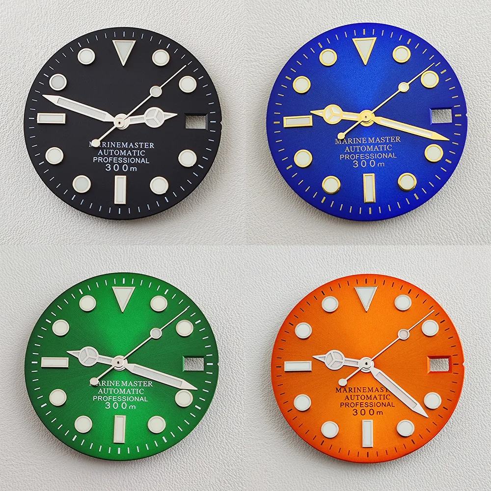 

NH35 Dial 28.5mm Face Insert Parts for Watch NH35 Automatic Mechanical Movement for Watch Green Luminous Watch parts