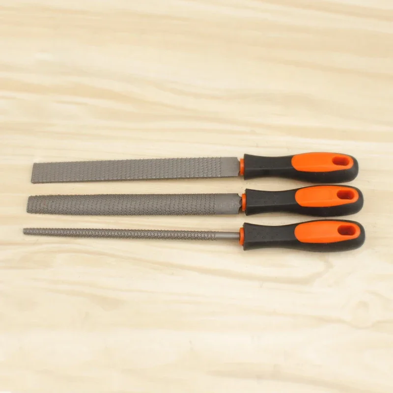 8" Wood Rasp Files Coarse-Teeth Woodworking Filing Round Flat Half-Round File