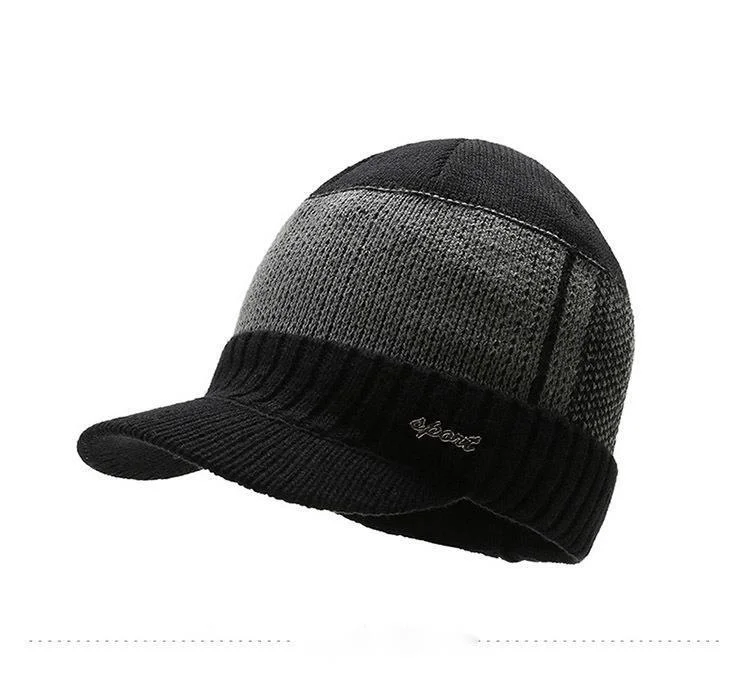 Knitted Beanie Hat For Men With Ear Protection For Autumn Winter_voghion.com