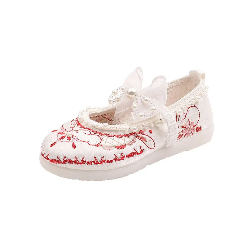 Girls Chinese Style Lace Flat Shoes