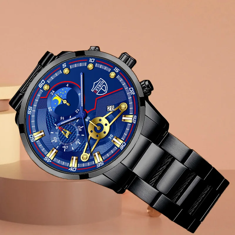 2022 Men Watch Top Luxury Brand Quartz Mens Watches Chronograph Gold Reloj Hombre Sport Wristwatch Man Relogio Masculino