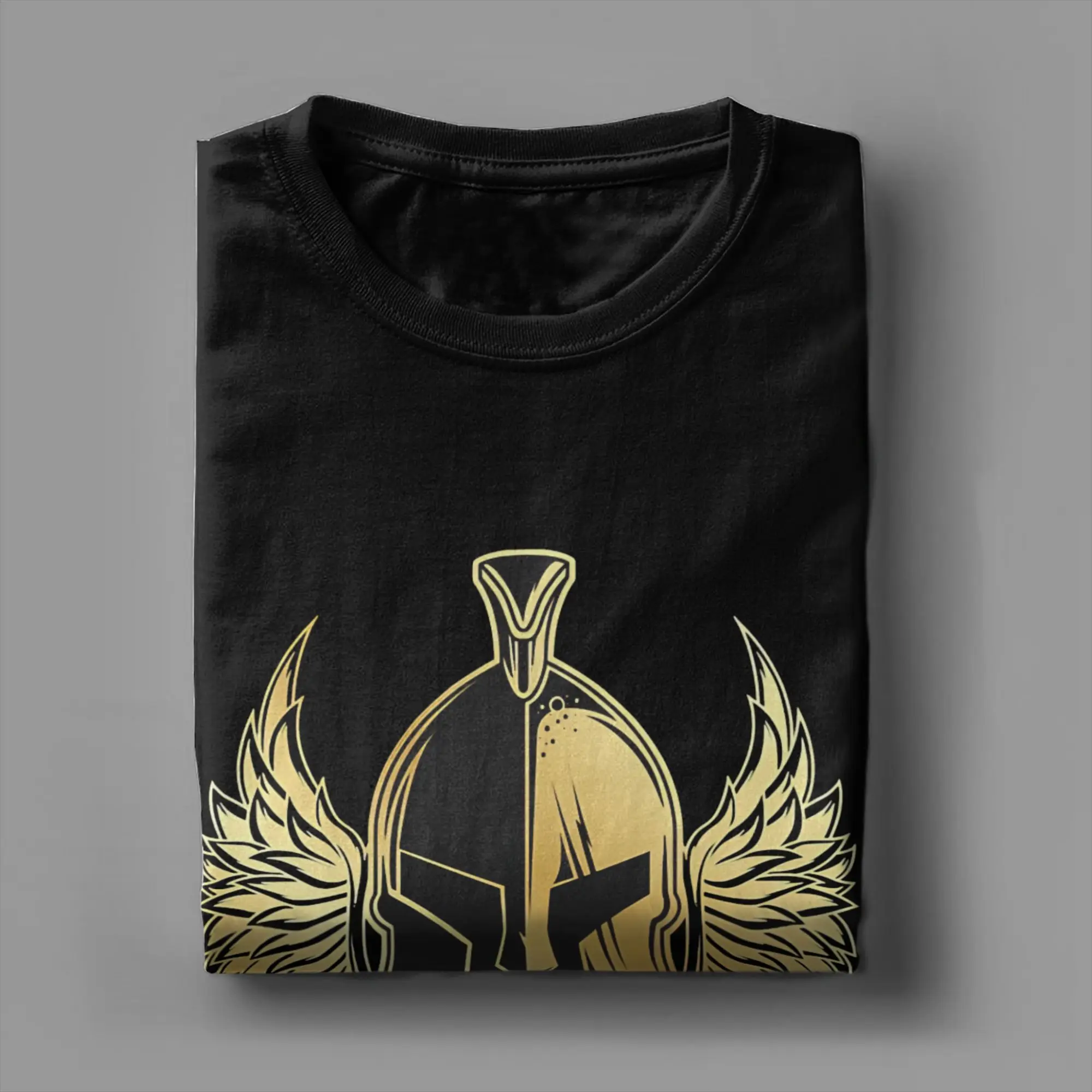 T-shirt grec noir à manches courtes