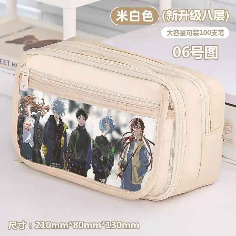 Evangelion Anime Pencil Case - Cute Cartoon Design with Large Capacity for School and Office Use