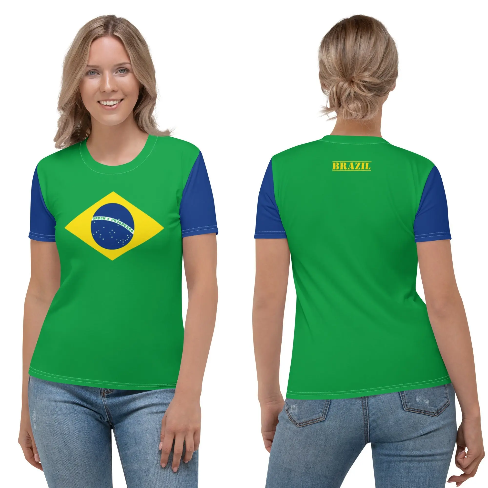

Women's Brazil Shirt Summer Brazilian Flag Graphic T Shirt Fashion Casual Street Short Sleeve Tops Ladies Tees Y2k Girl Clothes