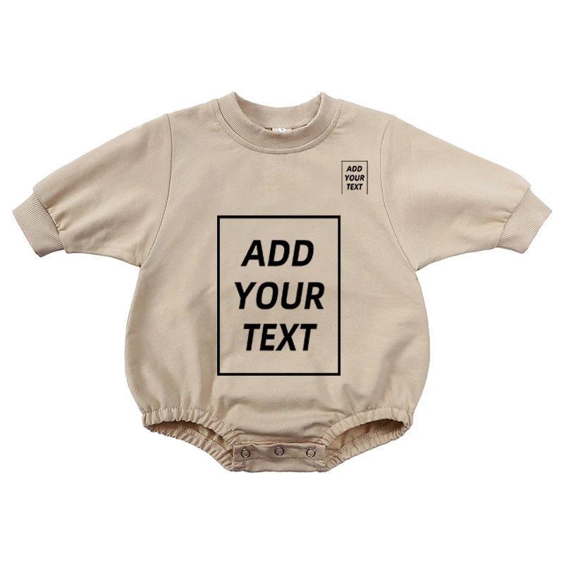 2025 Customizable Newborn Baby Boy Girl Romper Infant Unisex Clothes Soild Cotton Pajamas Long Sleeve Toddler Top Onesies 3