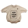 2025 Customizable Newborn Baby Boy Girl Romper Infant Unisex Clothes Soild Cotton Pajamas Long Sleeve Toddler Top Onesies 3