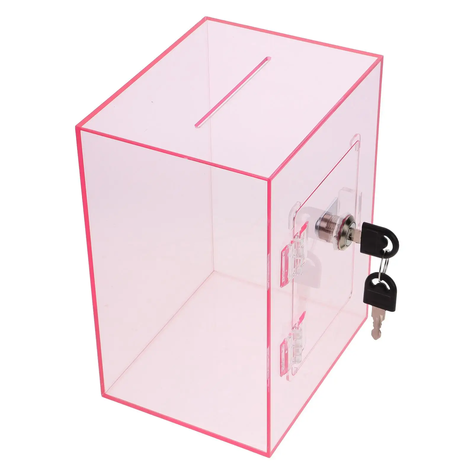 Acrylic Money Box Clear Tip Box Lock for Fundraising Donation Suggestion Complaint Letter Storage Container Portable 4