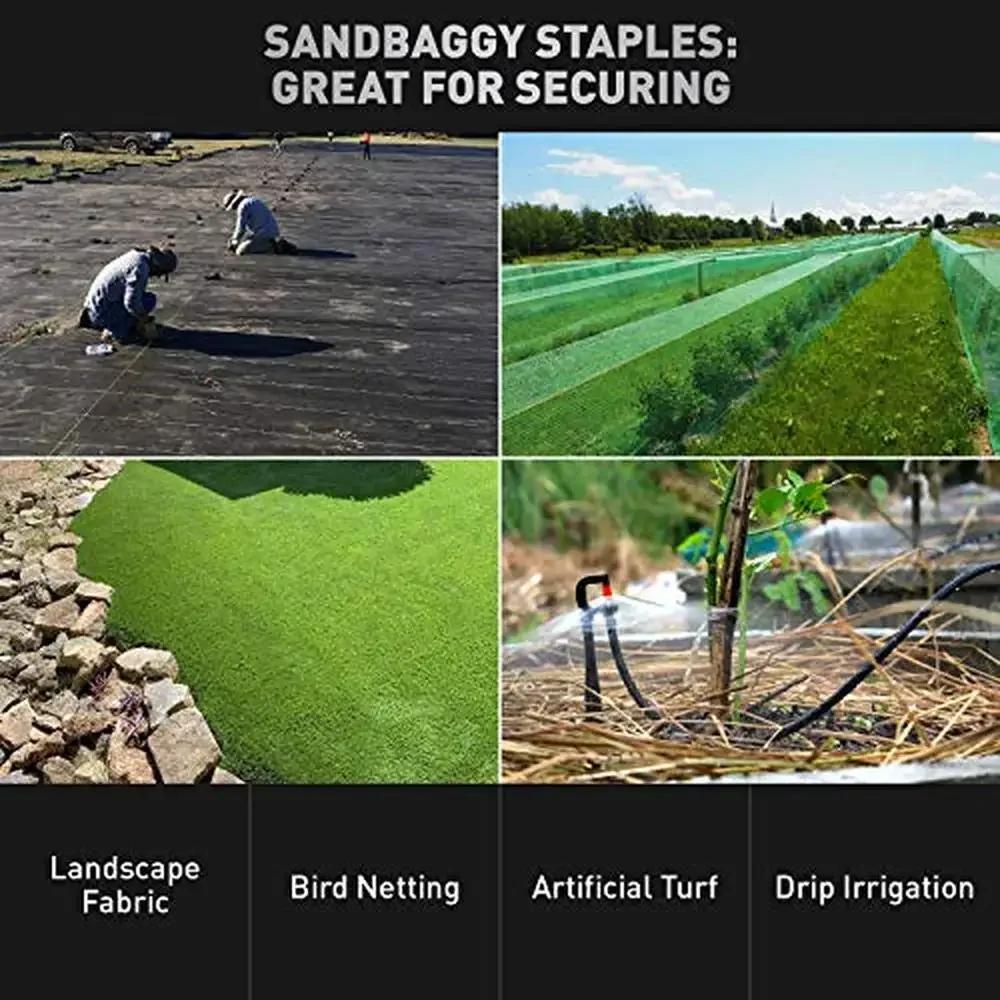 Landscape Sod Staples 1000 Count Heavy Duty 9 Gauge Steel Hard Soil Trusted by Farmers Contractors Landscapers Sub-Packed Easy