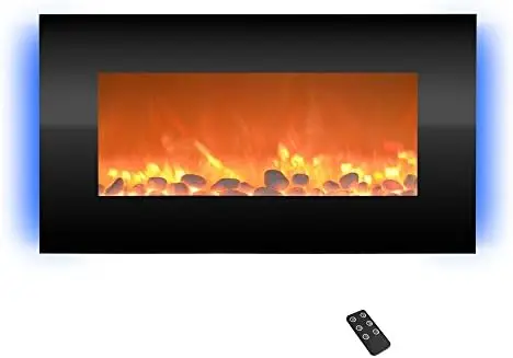 

Fireplace- Mounted with 13 Backlight Colors, Adjustable Heat and Remote Control-31 inch, 31", Black