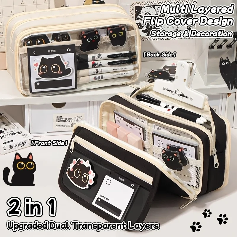 Astuccio a 13 Scomparti di Grande Capacità, Adatto per la Scuola, gli Studenti, l'Uso Quotidiano in Ufficio e per Materiale Scolastico - un Essenziale per il Rientro a Scuola, Perfetto per Varie Occasioni, Halloween e Natale - immagine 4