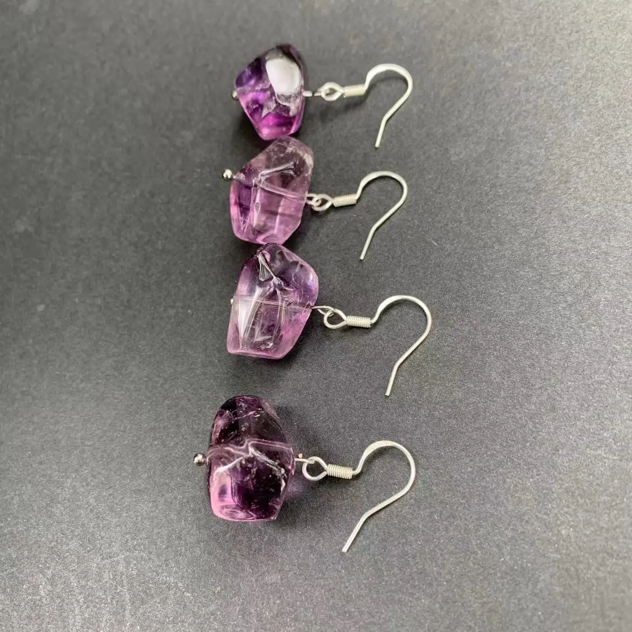 Natural Amethyst Earrings Silver 925 Hanging Earrings Original Gemstone Women High Quality Jewelry Design Handmade