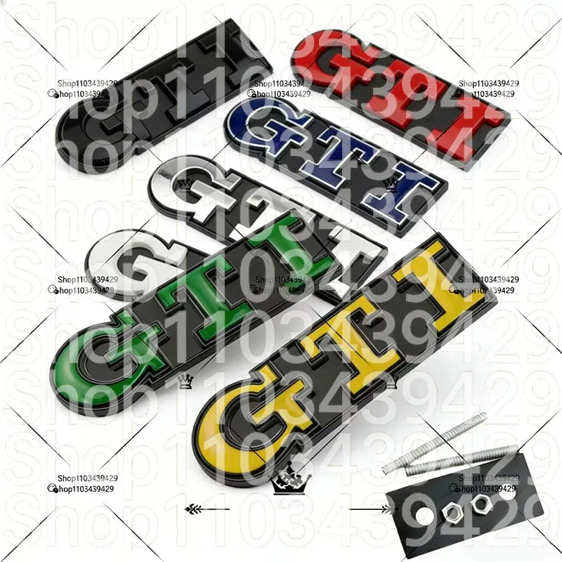 3D 메탈 GTI 로고 그릴 엠블럼 자동차 전면 배지 (폭스바겐 골프 MK3 MK4 MK5 폴로 파사트 티구안 제타 T-Roc 캐디 용)