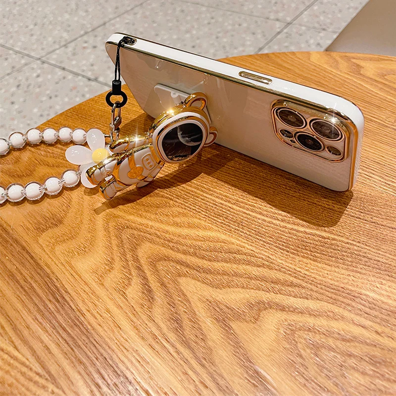 3D-Blumenarmband-Hülle für Honor X9 X7A X6 X9A X8 5G X8A 10 20 30 Lite 50 70 9X Pro 90 X7 Quicksand-Astronautenhalter_voghion.com