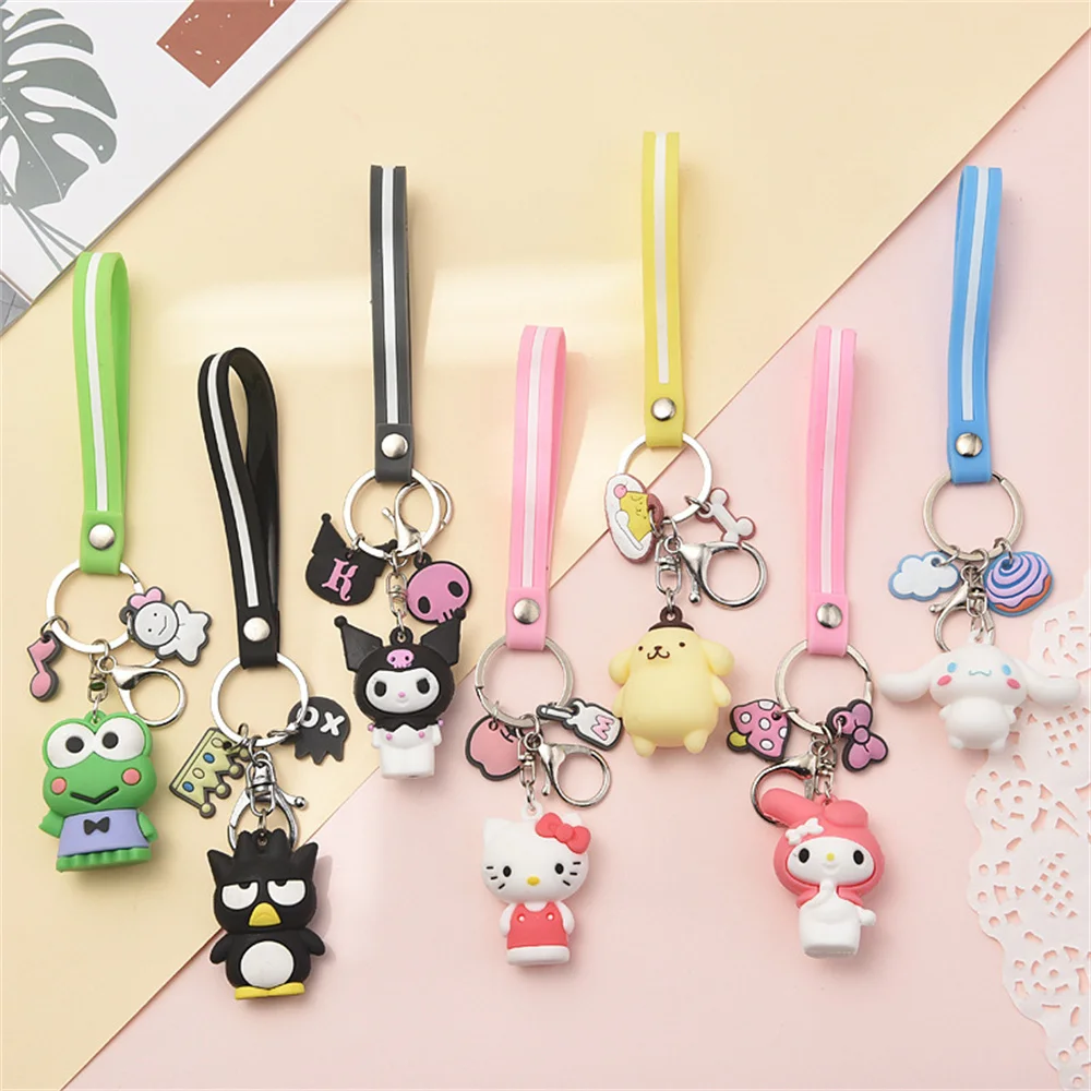 Wholesale Cute Kawaii Mymelody Kuromi Cinnamoroll Pompom Purin Charm Hello  Kitty Sanrio Keychain PVC Cartoon Key Ring for Girls Pendant Keychain -  China Key Chain and Keychain price