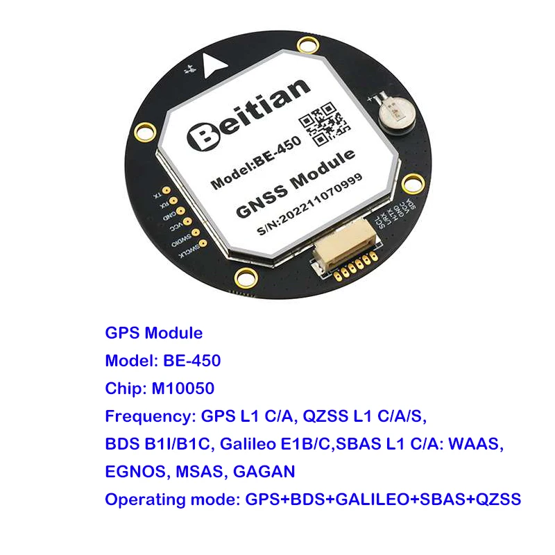 Beitian BE-450 GPS 모듈 M 10050, 나침반 및 플래시 포지셔닝 모듈, GNSS 리시버, 항공기 픽스호크 APM 비행 제어