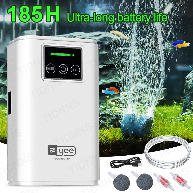Aérateur de pêche pompe à Air USB batterie au Lithium charge pompe à oxygène voiture oxygénée avec pince en acier inoxydable pour seau d'appât vivant  18