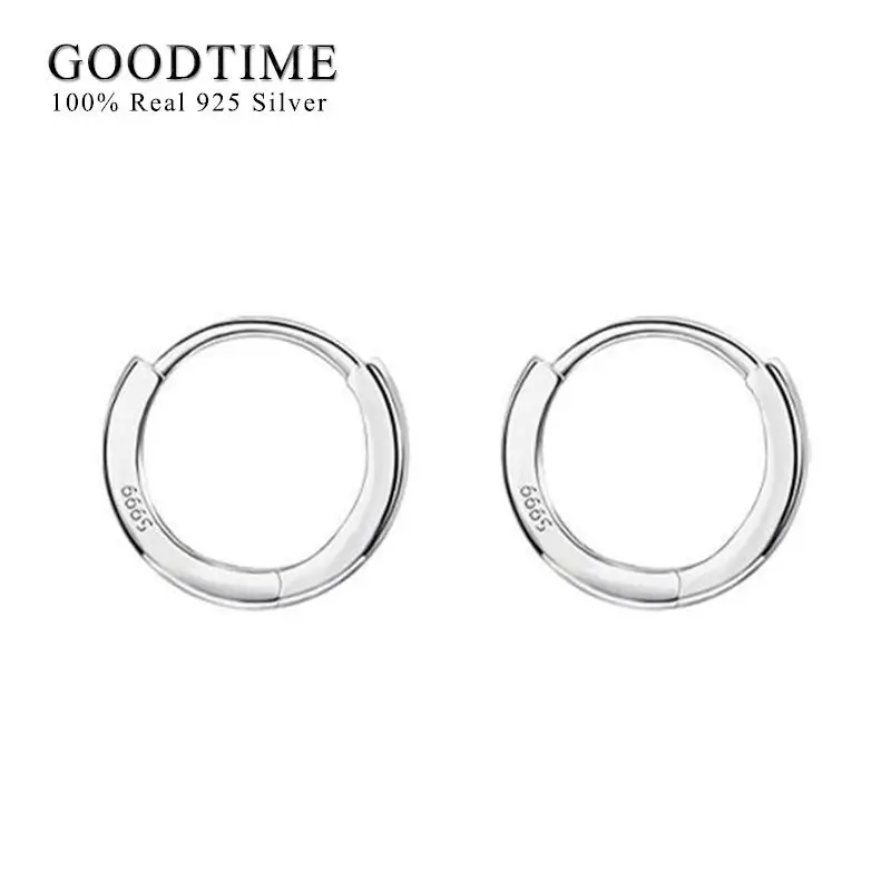 Fashion Women Earring Pure 100% 999 Sterling Silver Minimal Hoop Earrings Thin Cartilage Earring Not Allergic Piercing Jewelry 4