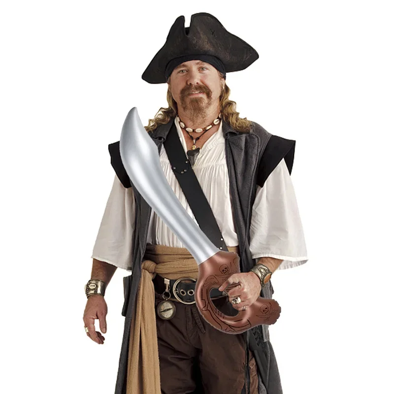 12 Pcs Inflatable Pirate Swords Halloween Toy Sword Party Birthday Inflated Knife for Swimming Pool Cosplay Stage Props