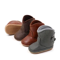 Baby Fashion PU Boots Infant Girls Non-Slip Soft Sole First Walker Winter Warm Snow Boots Crib Shoes 1