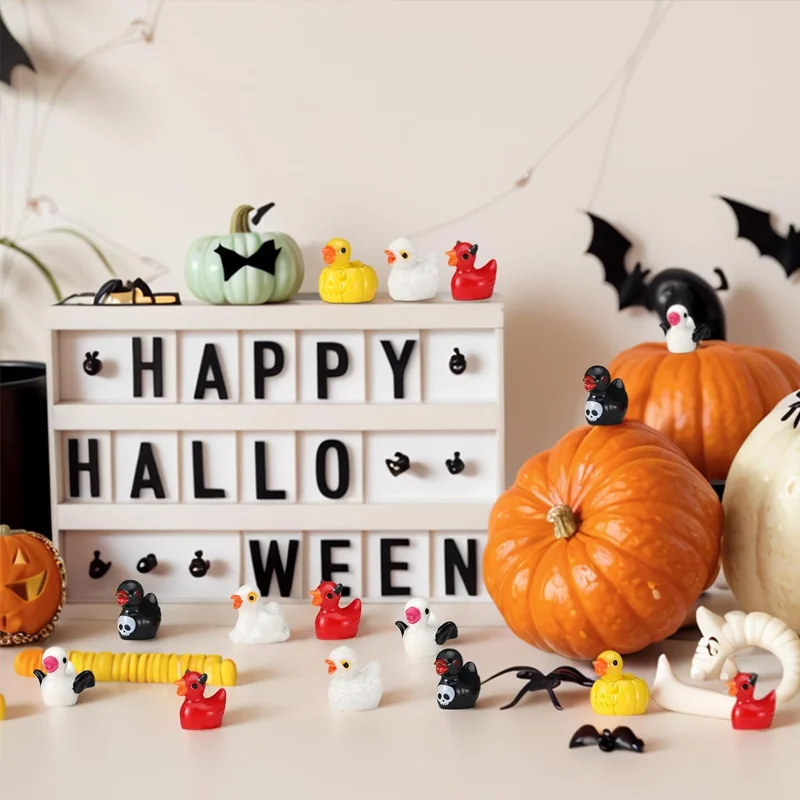 100 Mini Patos De Calabaza De Resina - Decoración Otoño/Halloween, Figuras Adorables Para Fiestas