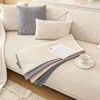 Chenille Solid Color Non-slip Sofa Cover Living Room Sofa Backrest Armrest Towel Four Season Straight Couch Protection Cushion 1