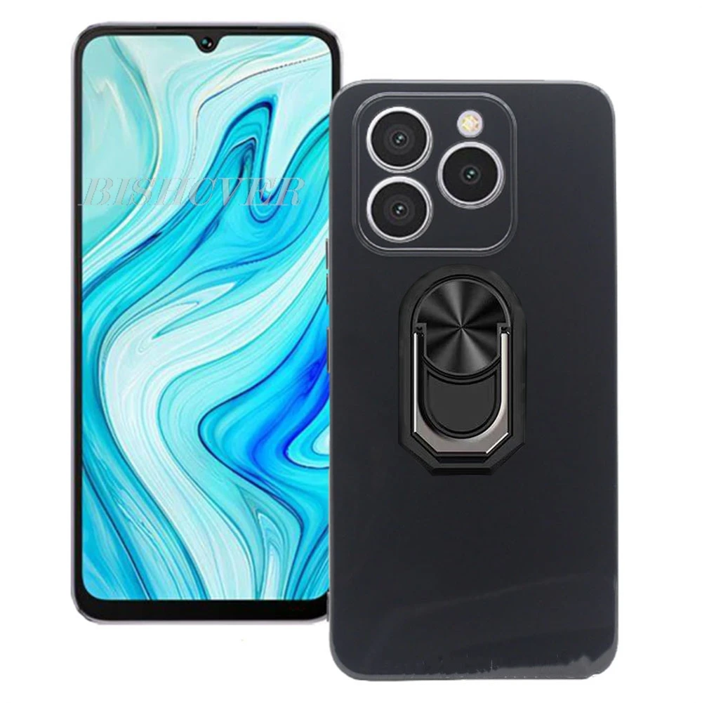 Enhanced Phone Case with Back Ring Holder - TPU Soft Silicone Cover