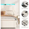 Storage Bed Frame with Adjustable Headboard, Charging Station, LED Lights, Wood Slats, Lift Up Storage Bed Frame, Bedstead 4