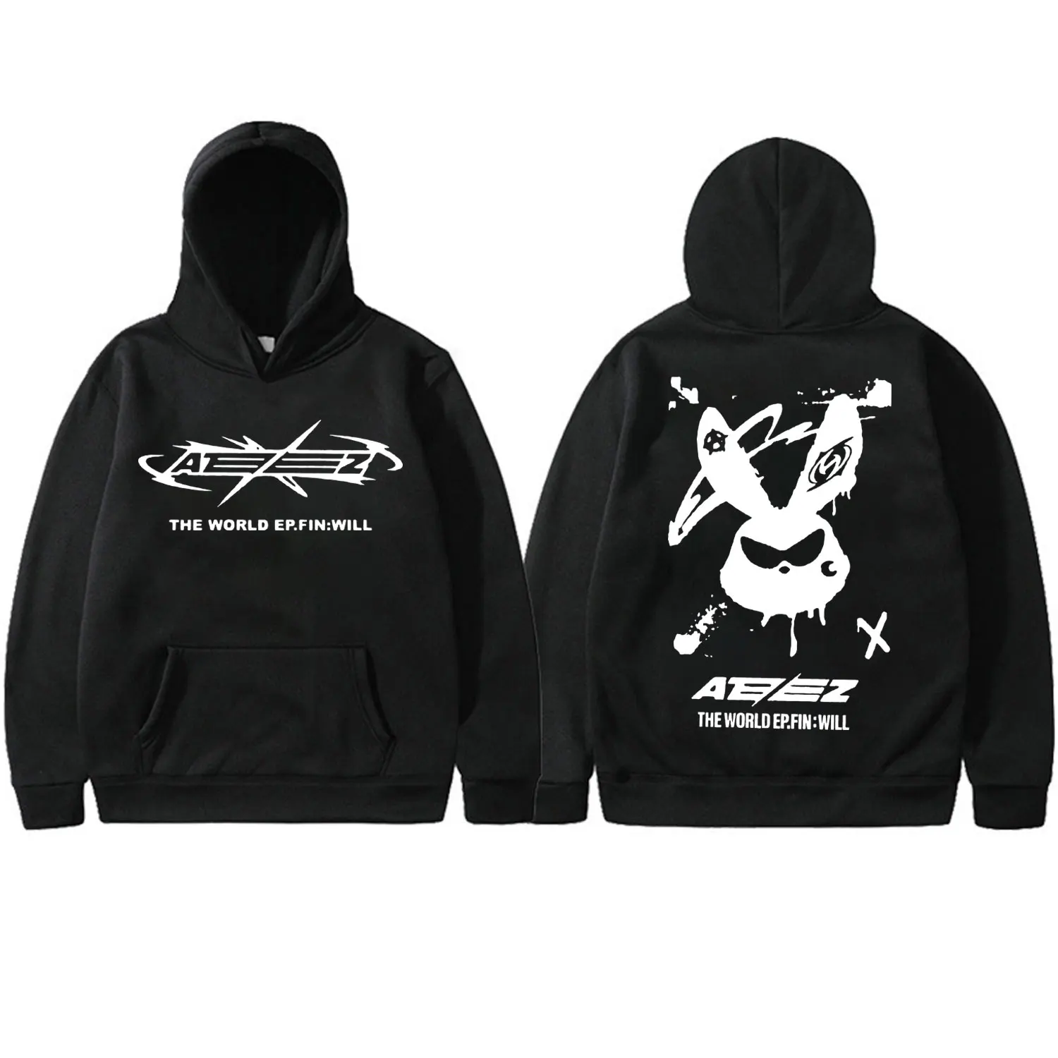 

Ateez Boy Band The World Ep Fin Will Tour Graphic Hoodie Fashion Kpop Oversized Pullovers Men Women Casual Fleece Sweatshirts