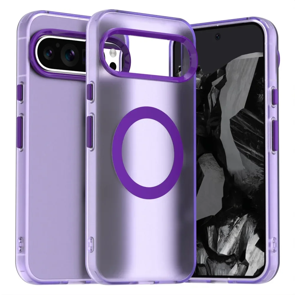 Matte Clear Magnetic Wireless Charging Shockproof Candy Color Case