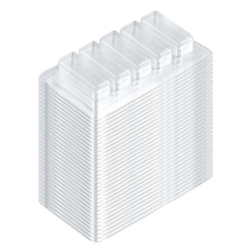 

100 Pcs Wax Melt Clamshells Molds Square 5 Cavity Clear Plastic Cube Tray For Candle-Making & Soap Candle Making Accessories