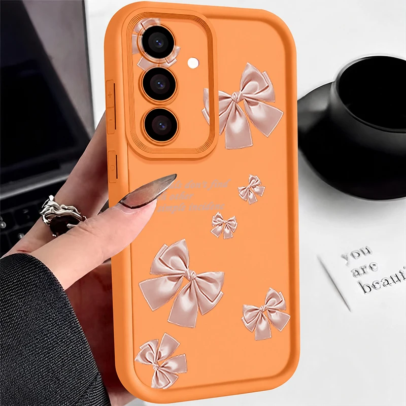 Pink Bowknot Silicone Phone Case - Stylish Soft Cover Design