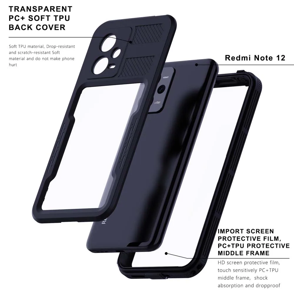 Funda protectora impermeable para Xiaomi Redmi Note 11 Pro 5G cubierta  completa a prueba de golpes