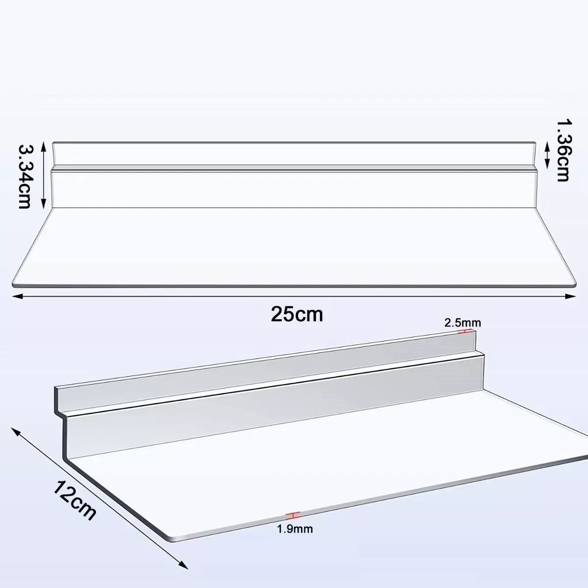 5/10 PCS Slatwall Shelves Hanging Slatwall Accessories Clear Shelf Plastic Shelves for Wall, Home Shoe Stores