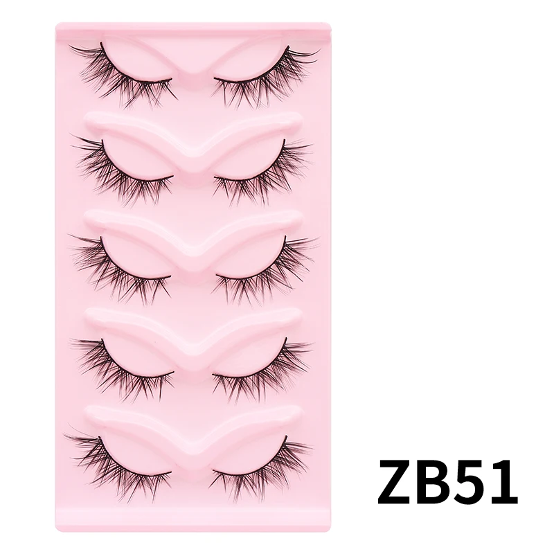 Dramatic Cat Eye Winged False Eyelashes - 10 Pairs with Clear Band