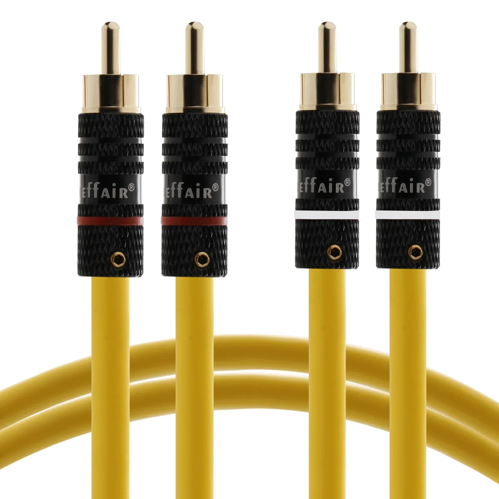Preffair 1쌍 X412R1708 오디오 케이블 | 금도금 RCA | OCC 구리 | 프리미엄 RCA to RCA 연장 케이블