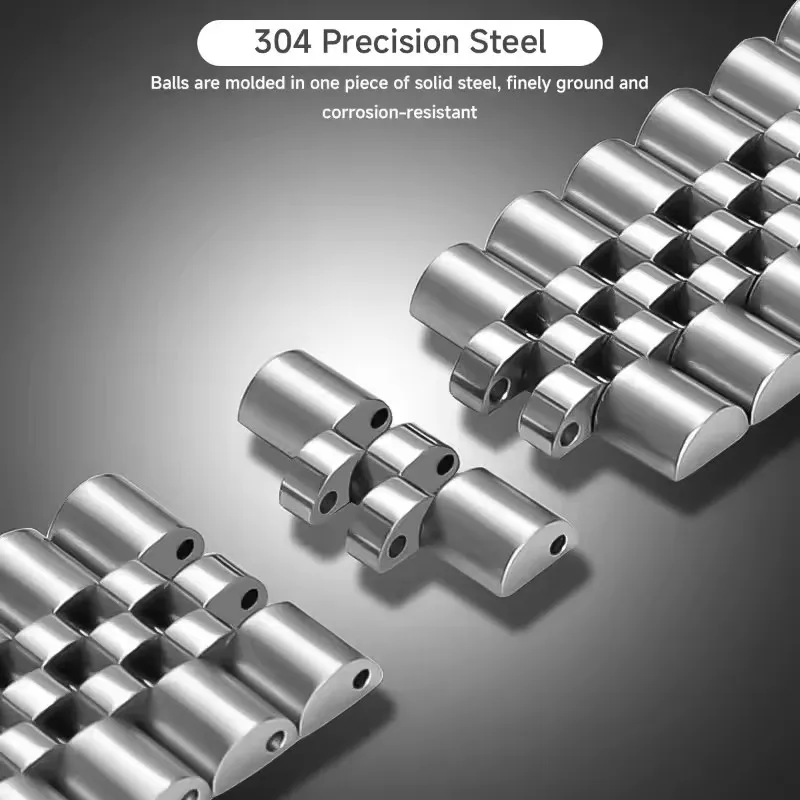 Universal 22mm Stainless Steel Metal Watch Strap Bracelet