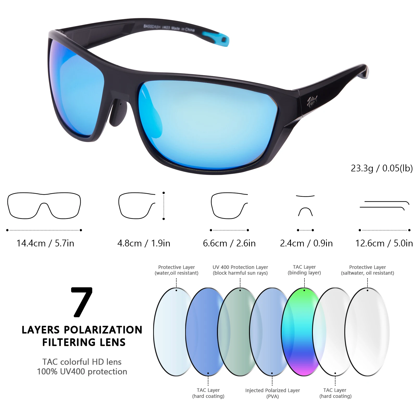 Polarized Sunglasses Fishing Sunglasses Bassdash Polarized Sports Sunglasses for Men Women Fishing Driving Hiking UV400 with Lightweight TPX Unbreakable Frame