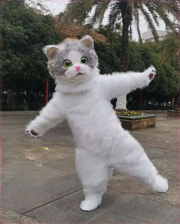 thumbnail image 1 of Disfraz de gato inflable de dibujos animados para adultos, disfraz de perro husky, hombre, actuación, disfraz de mascota de gato, 1 of 4