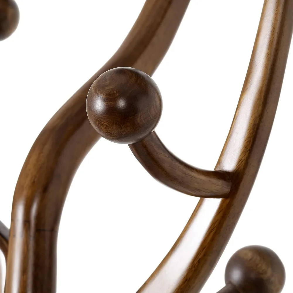 Coat Rack Freestanding Wood Coat Tree Rack with 8 Hooks,Creative Design Tree Branch-look, Standing Coat Rack Clothes Hanger 4
